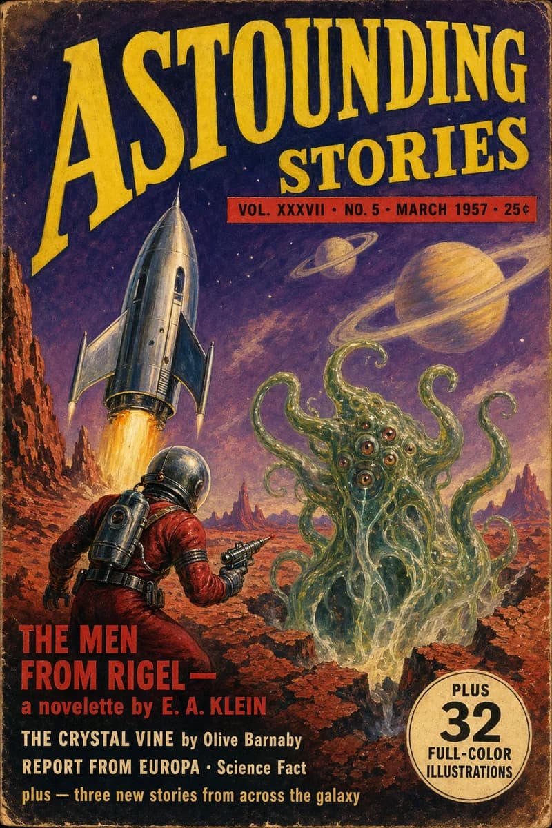 1950er Astounding Stories Pulp-Cover