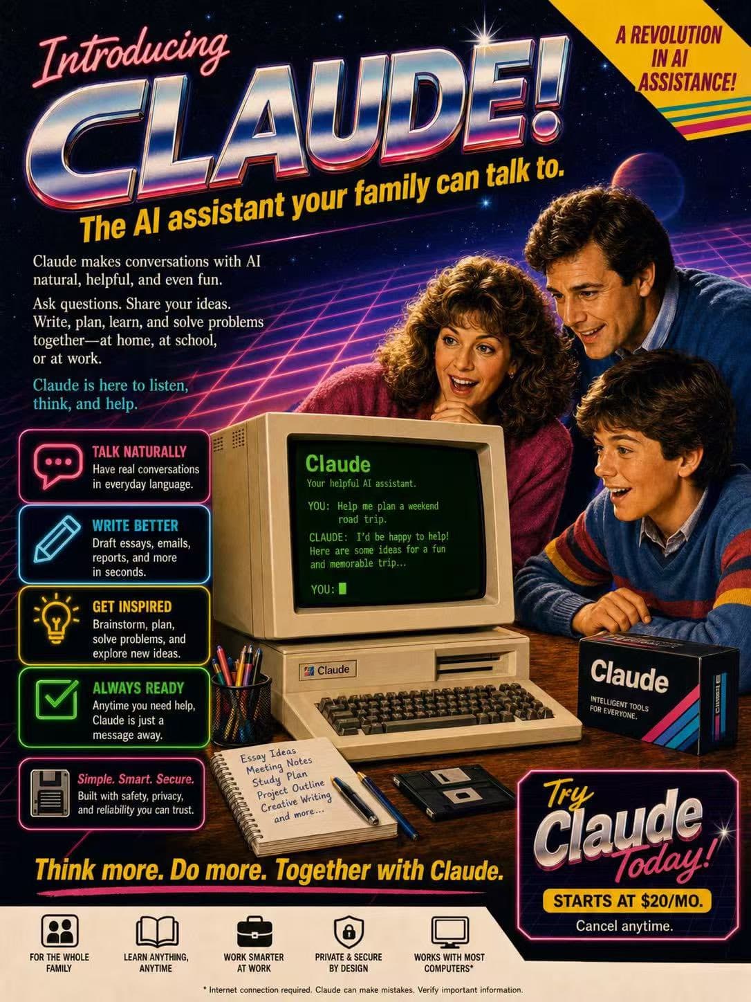 1980s Claude Retro-Magazinwerbung