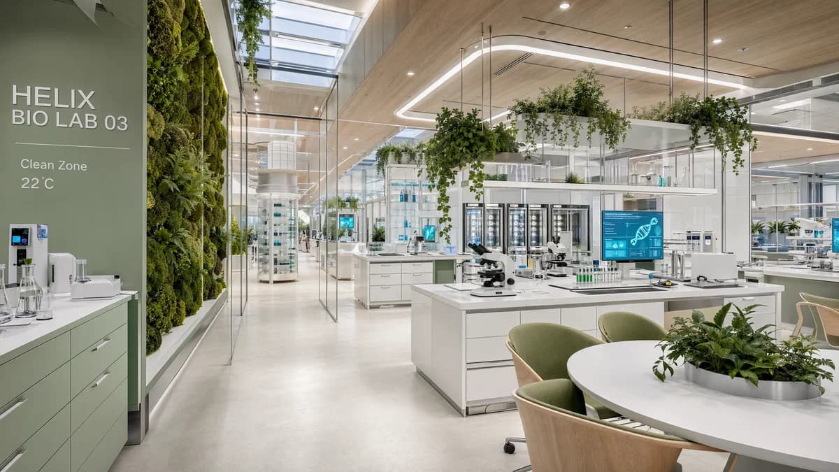 Laboratorio biotech biofílico