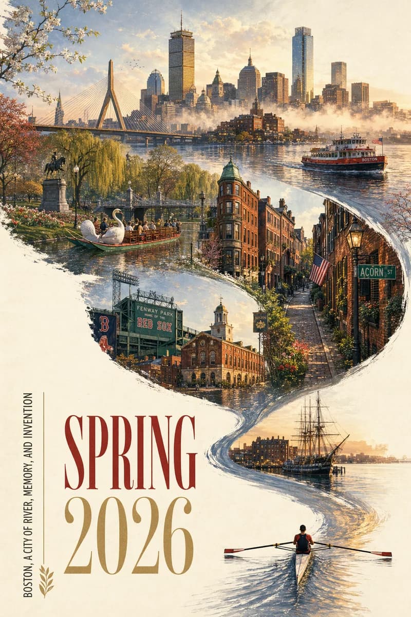 Boston Frühling 2026 Stadtplakat