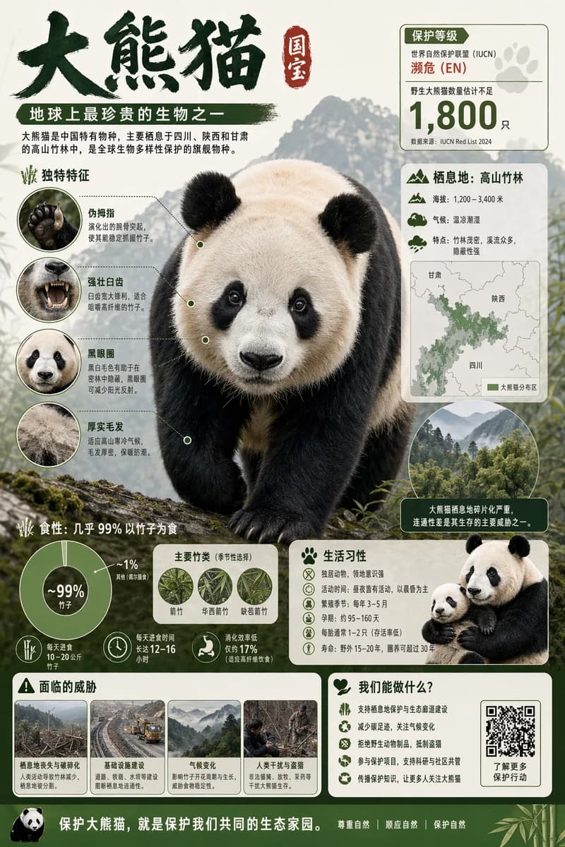 Infografik bedrohter Tiere Chinas