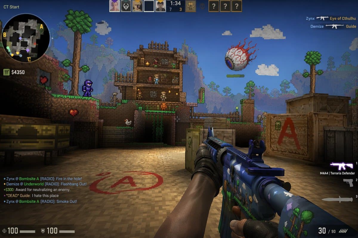 Counter-Strike × Terraria スクリーンショット融合