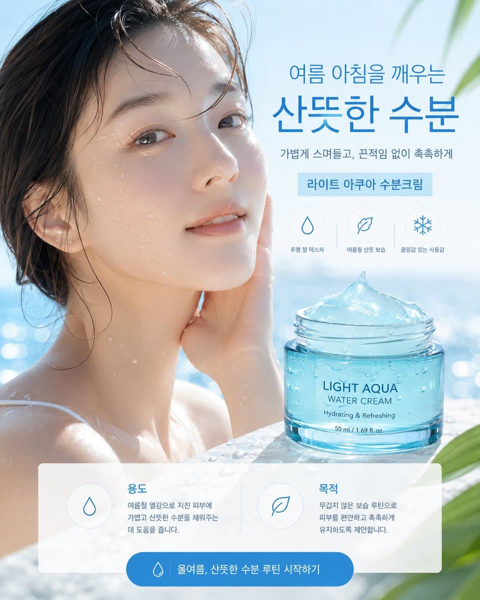 E-Commerce-Hauptbild — Koreanische Aqua-Cream Sommerwerbung