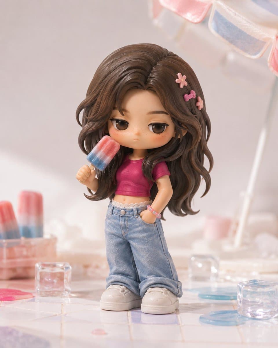 E-Commerce-Hauptbild — Pop Mart Hirono-Stil Custom-Figur-Prompt
