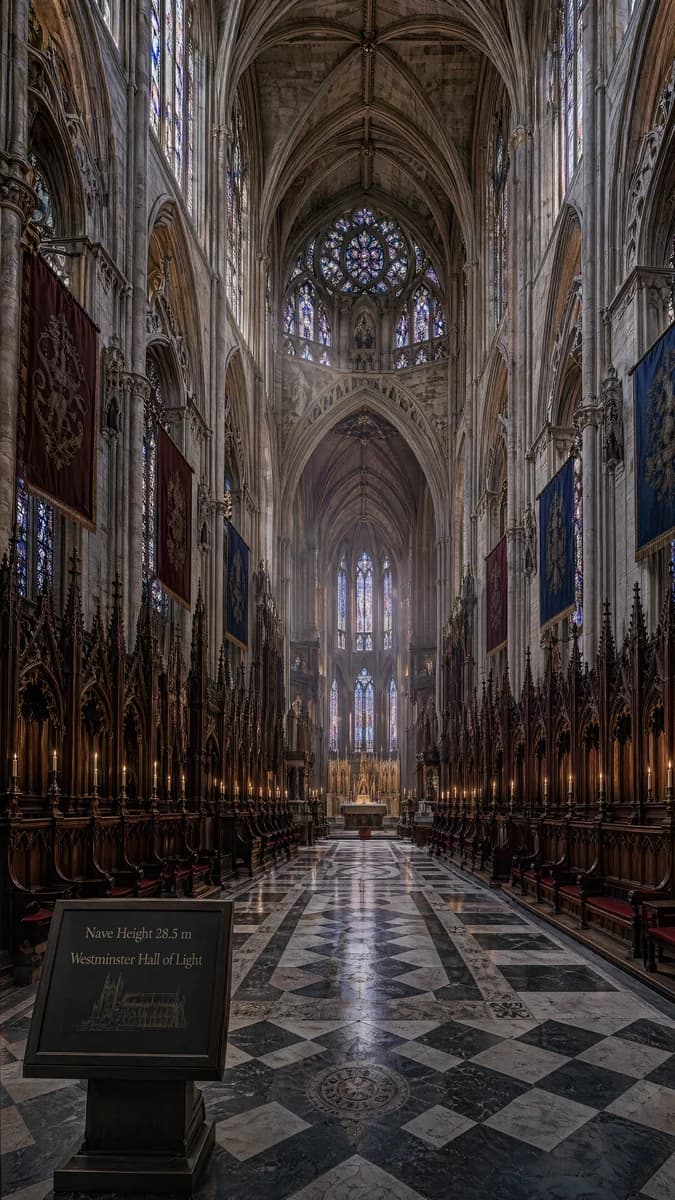 Interior de catedral gótica