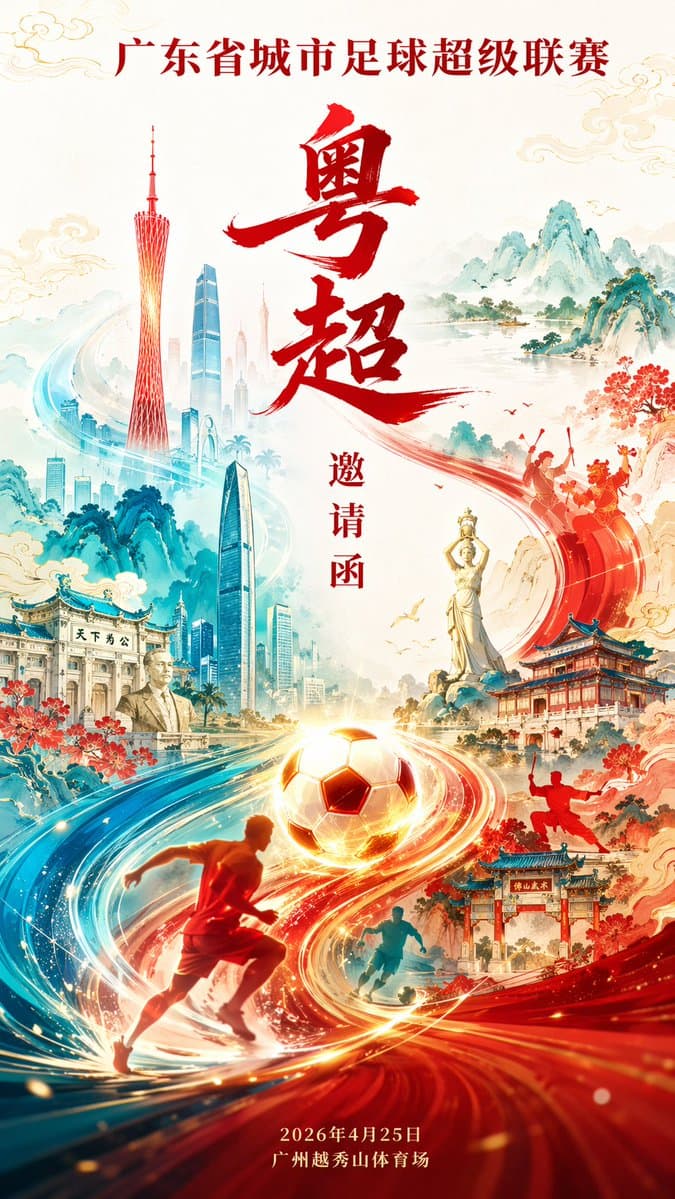 Guangdong Super League Einladungsplakat