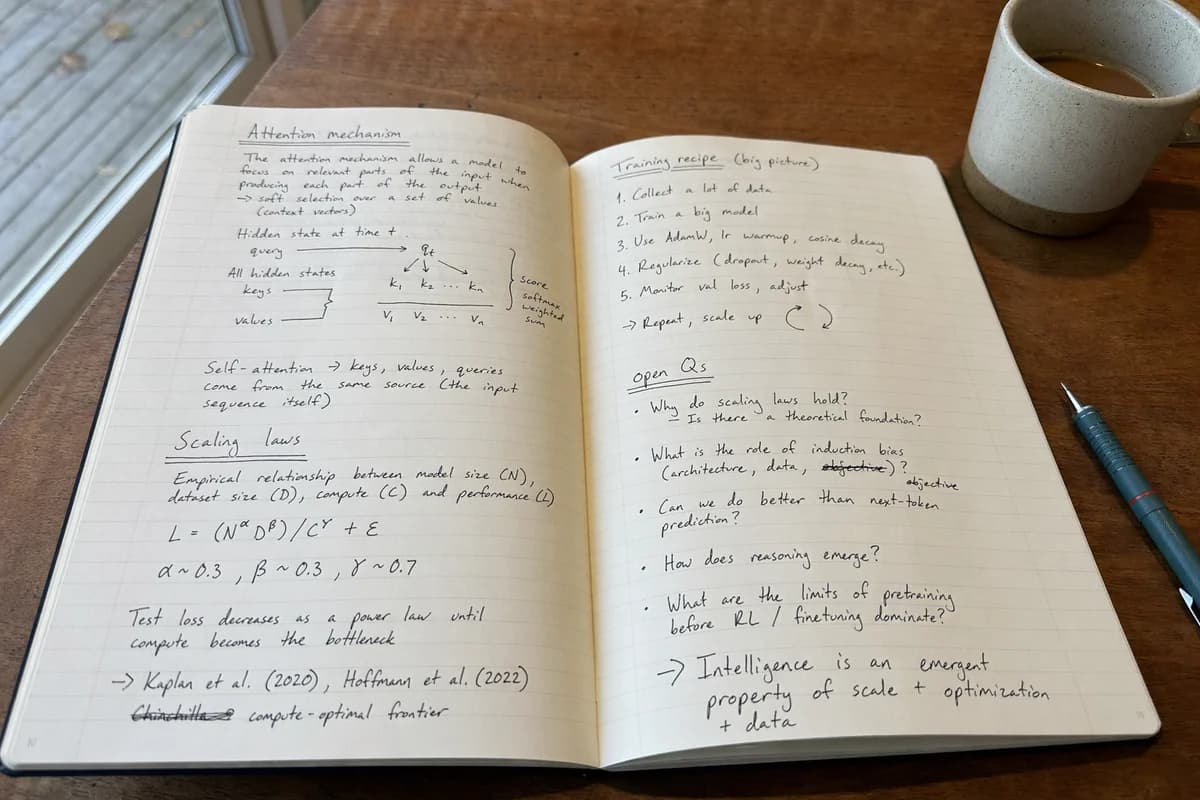 手書きノート フラットレイ