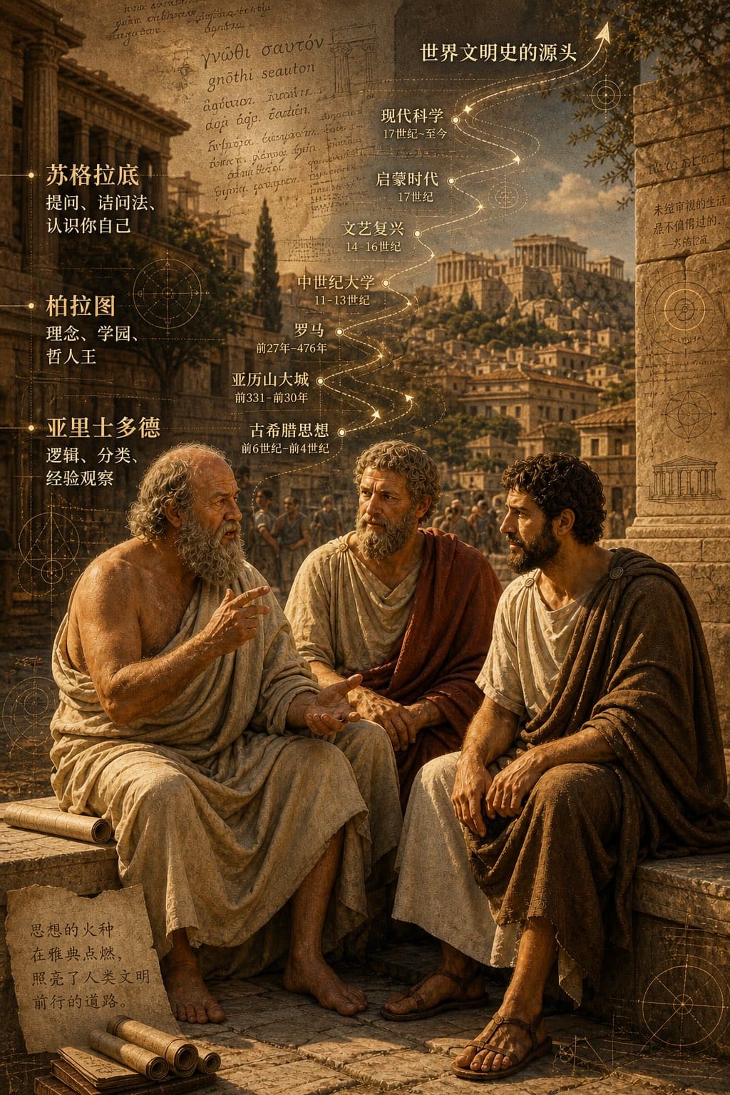 古代ギリシャ三哲 タイムライン都市図