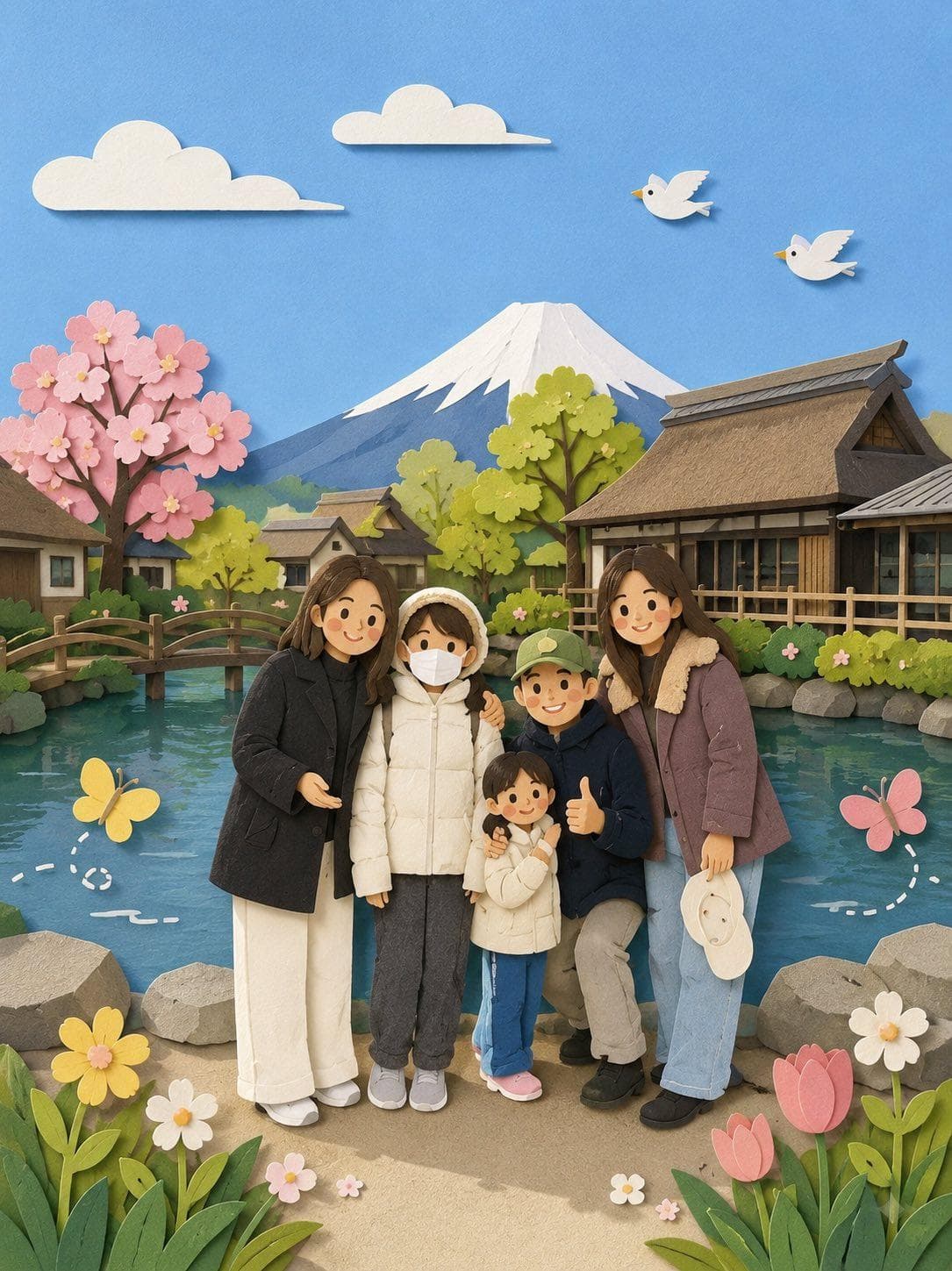 かわいいペーパーアート風 写真リドロー