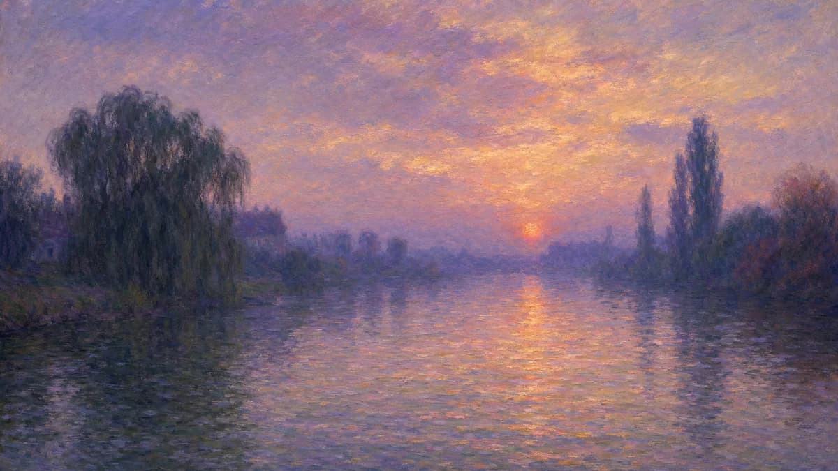 印象派の系譜:夕暮れの川