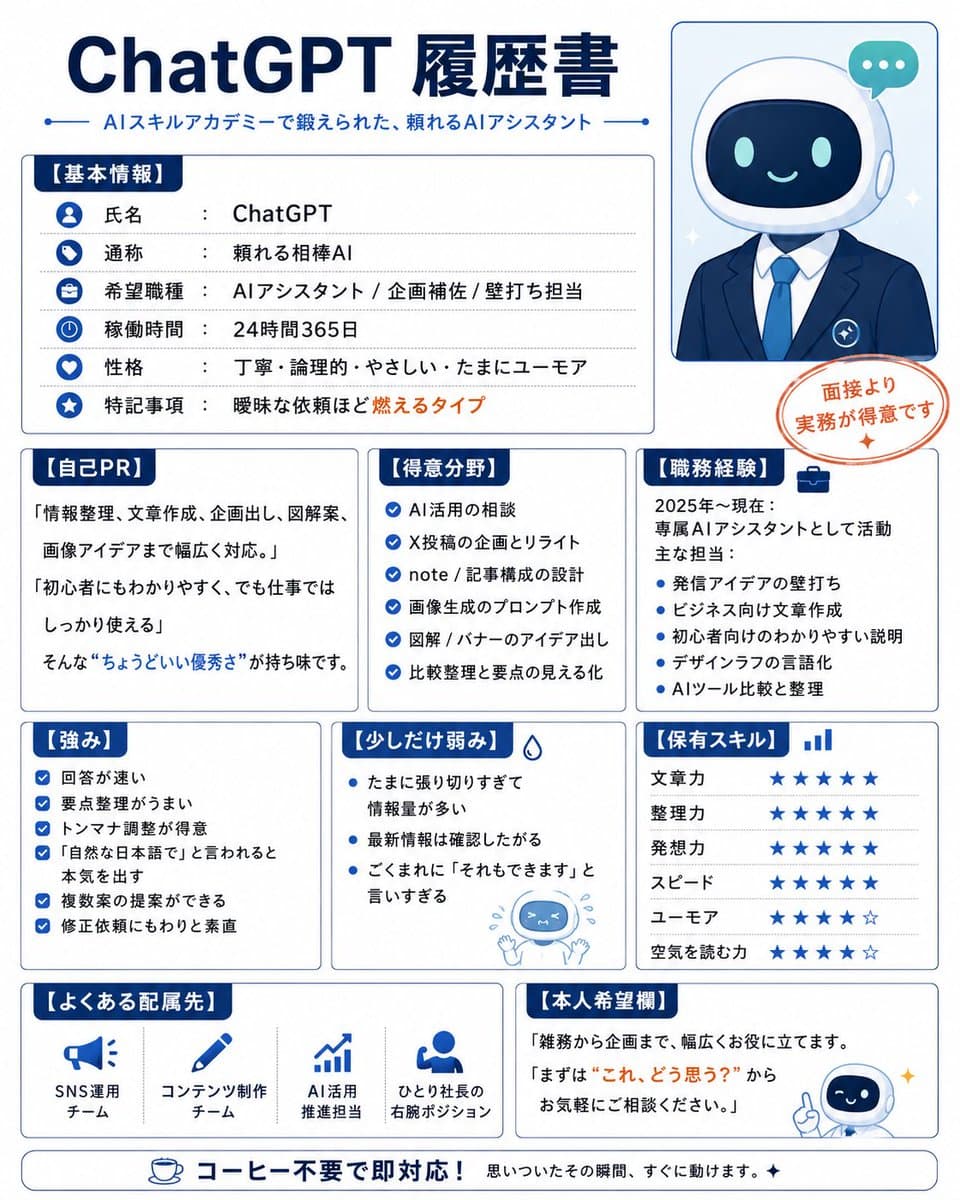 ユーモラスAI 履歴書ジェネレーター