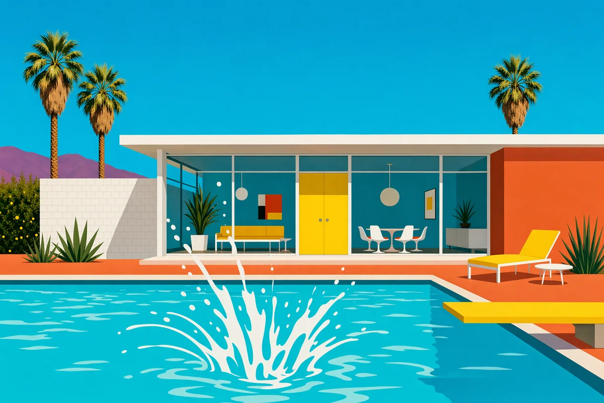 Mid-Century Modern:青いプール
