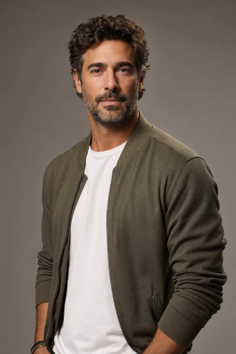 ミュートカラーのストリートウェア スタジオ・エディトリアル・ポートレート