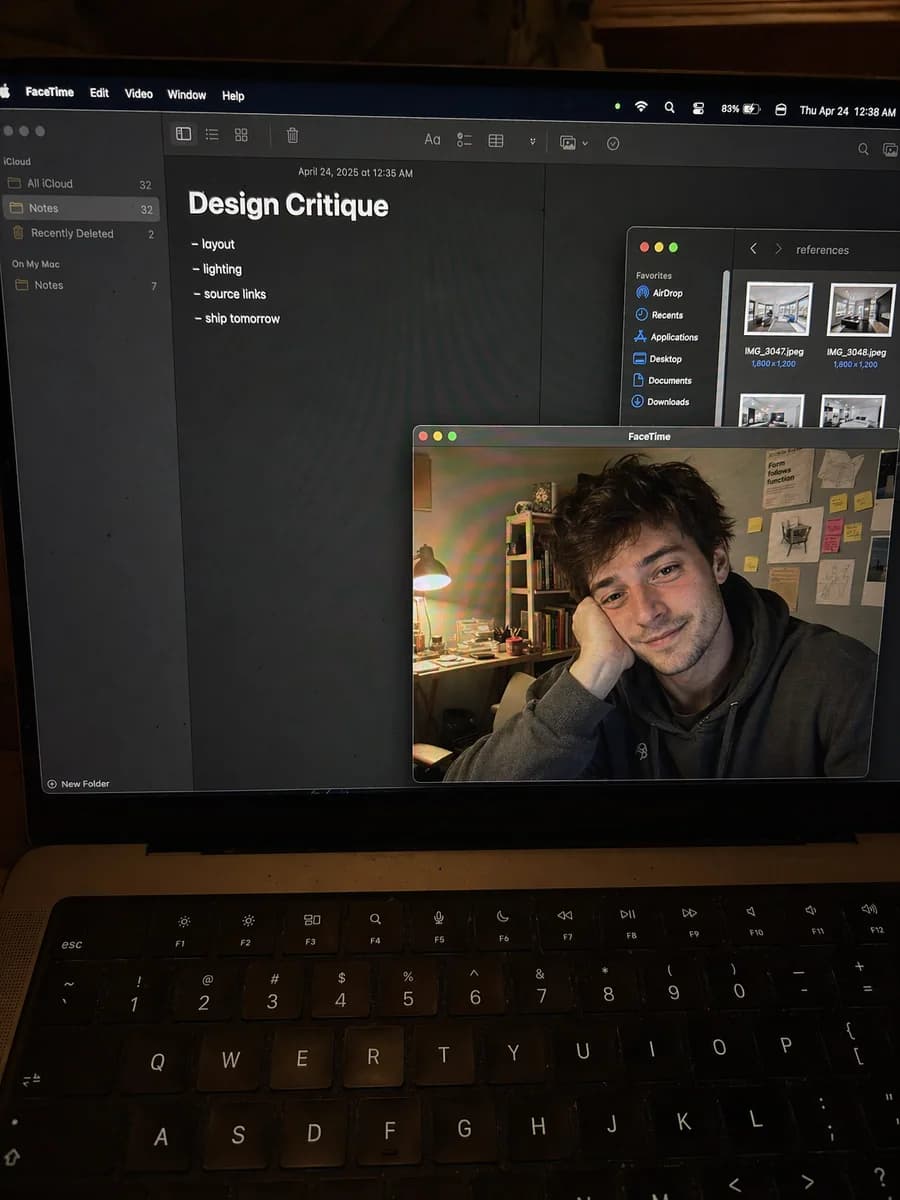 Notes + FaceTime Arbeitsbildschirm