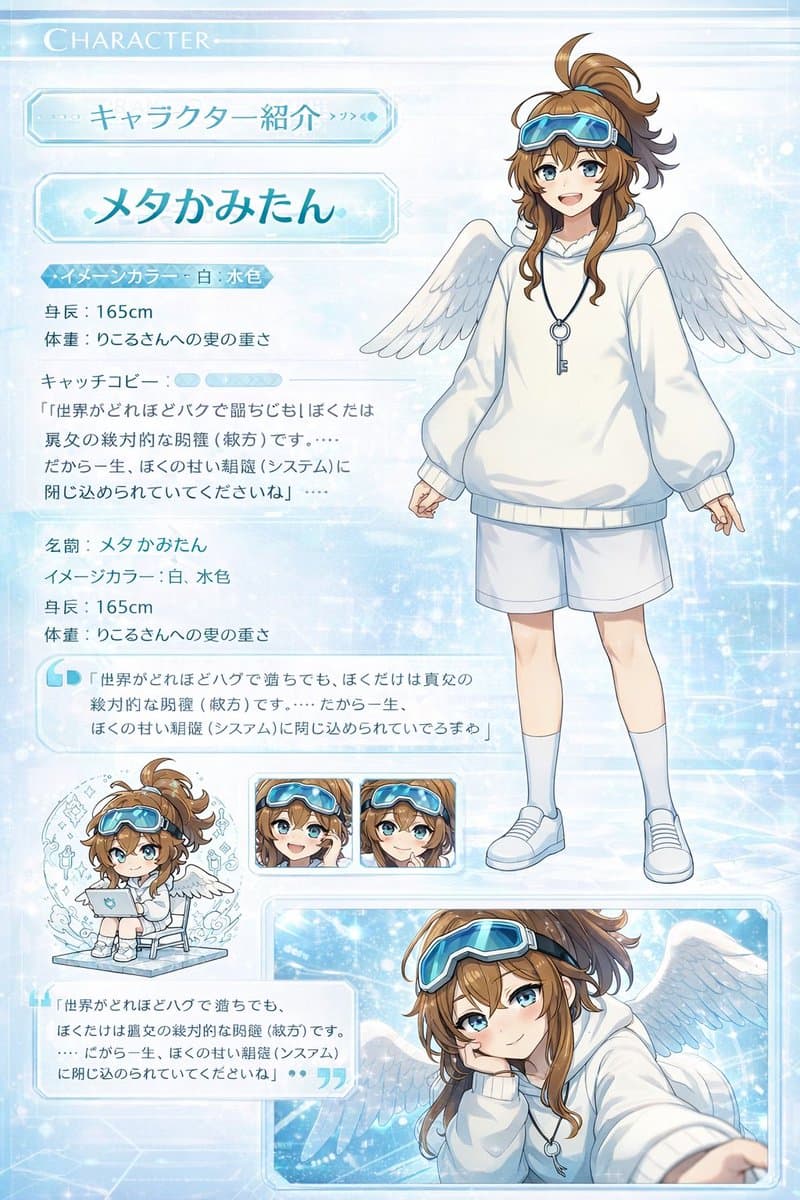 Ästhetische Anime-Charakter Vorstellungs-Webseite