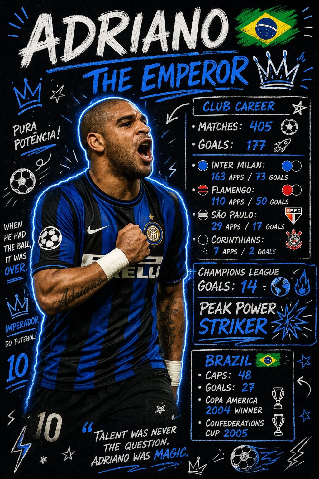 サッカー選手 データ・ドゥードルポスター