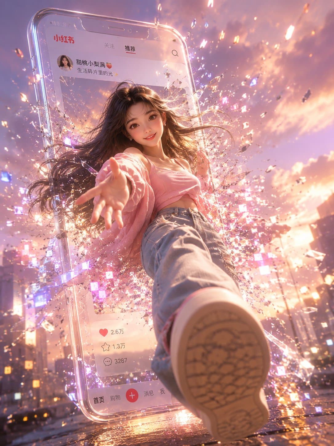 小紅書 デジタル画面突破 3Dガール