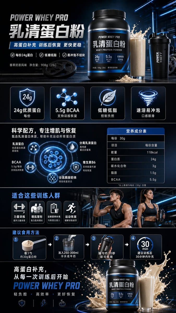 Fitness-Protein-Pulver E-Commerce-Detailseite