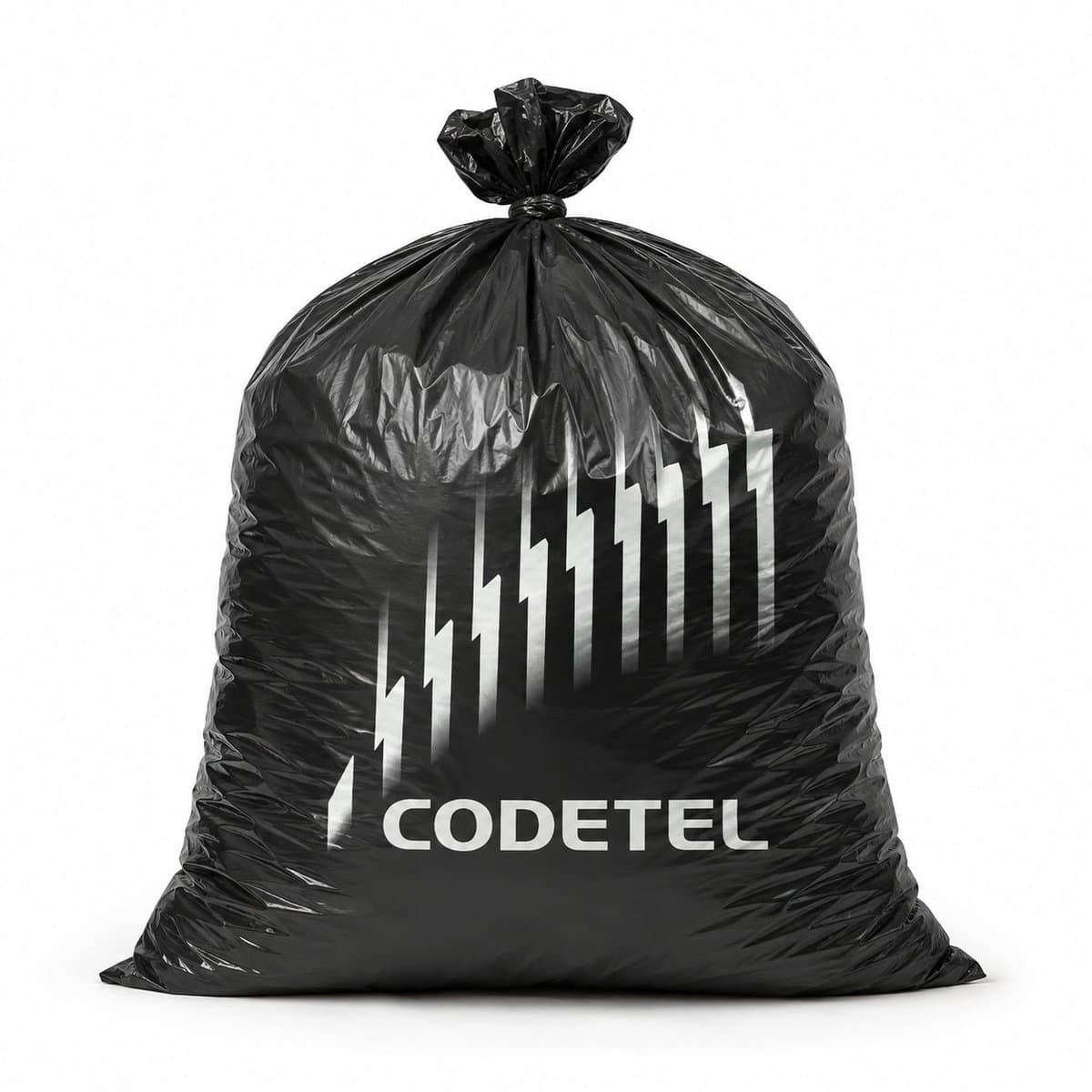 Produktmarketing — Custom-gebrandete schwarze Plastiktüte