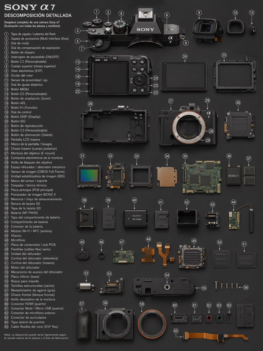 Sony A7 分解図 解説プロンプト