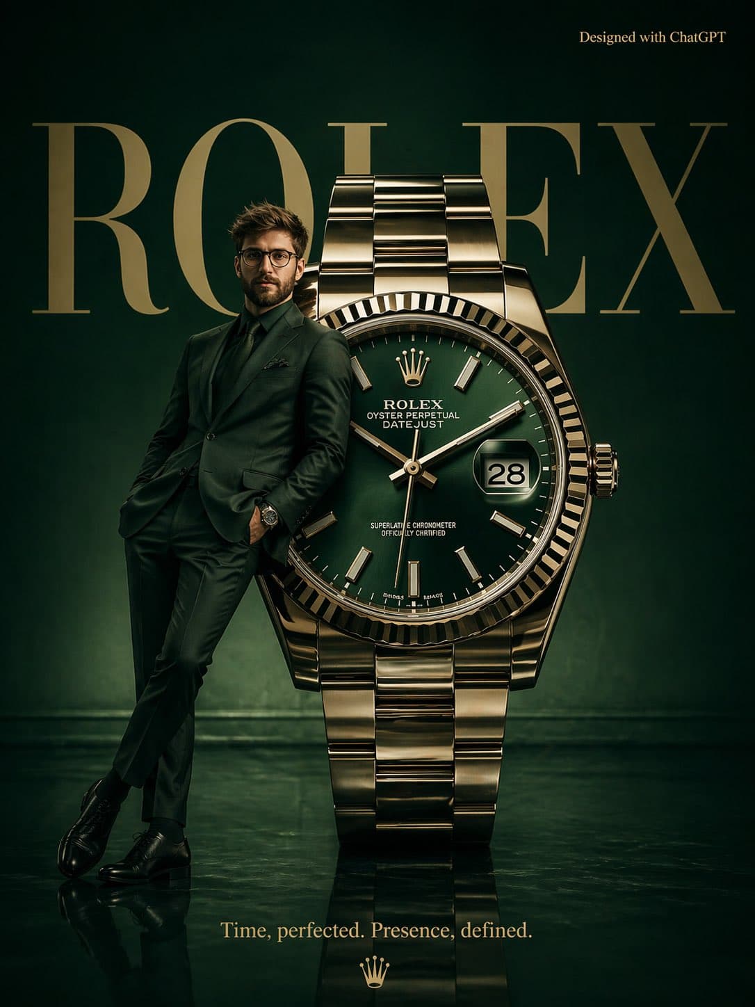 Surrealistisches Rolex-Luxusuhren-Modeplakat