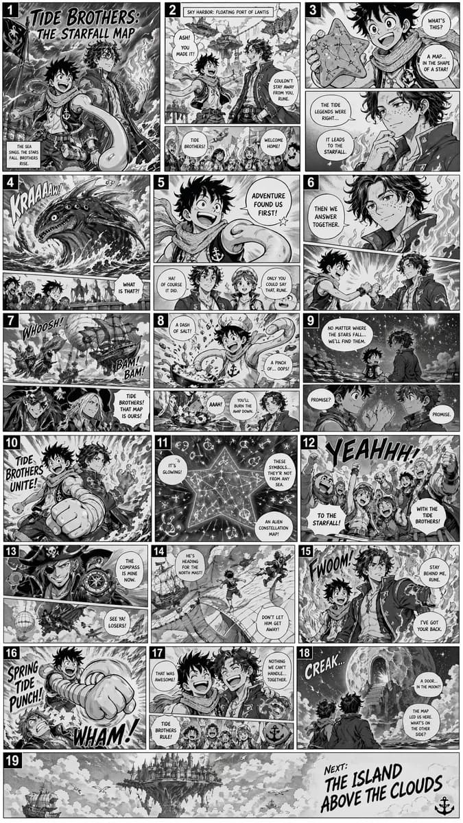 Tide Brothers 19ページ 漫画ネーム原稿