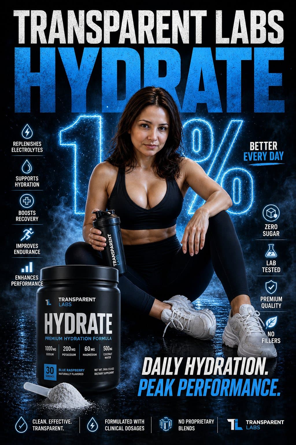 Transparent Labs Hydrate Fitness-Supplement-Campaign