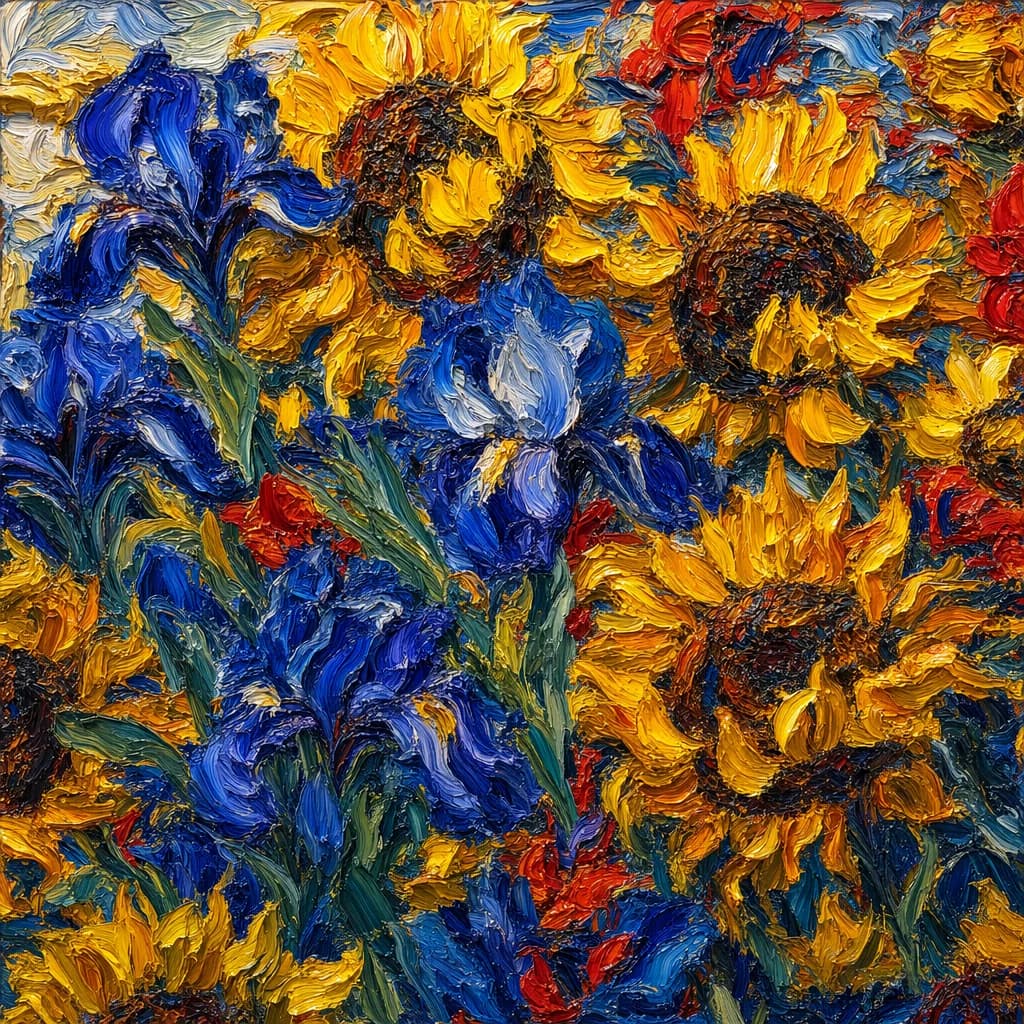 Lebhafter Impasto: Florale Rhythmen