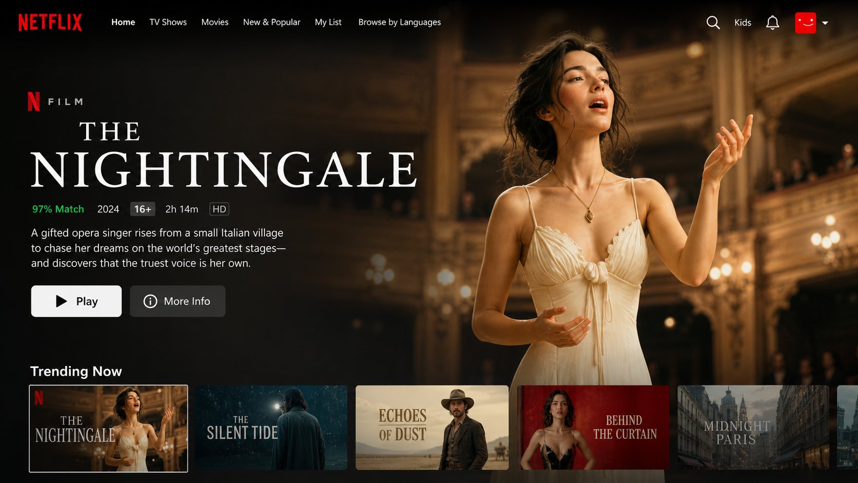 Netflix ホームページ メインビジュアル UI