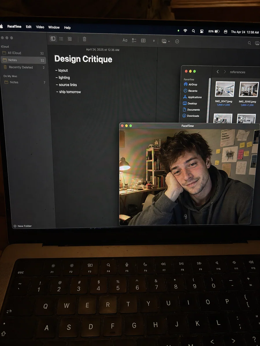 メモ + FaceTime 作業画面