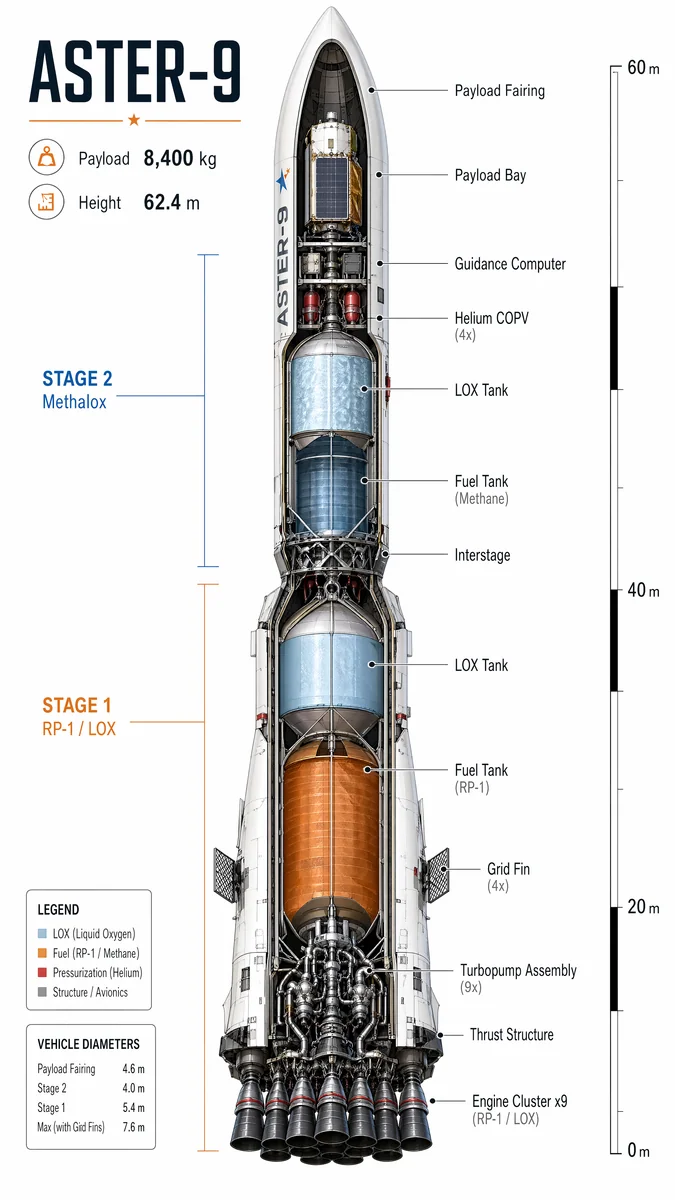 Raketen-Schnittdiagramm